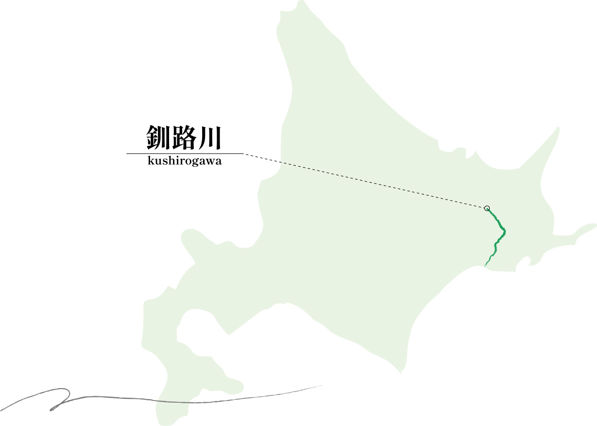 画像：北海道地図上での釧路川の位置